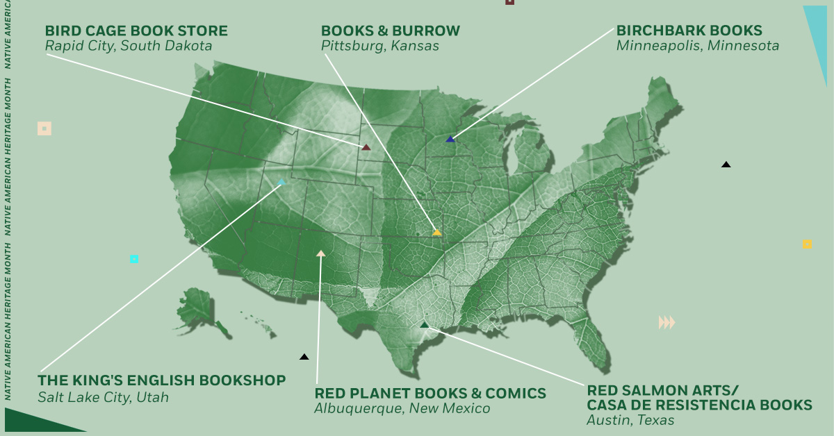 Map of US and Indigenous-Owned Bookstores