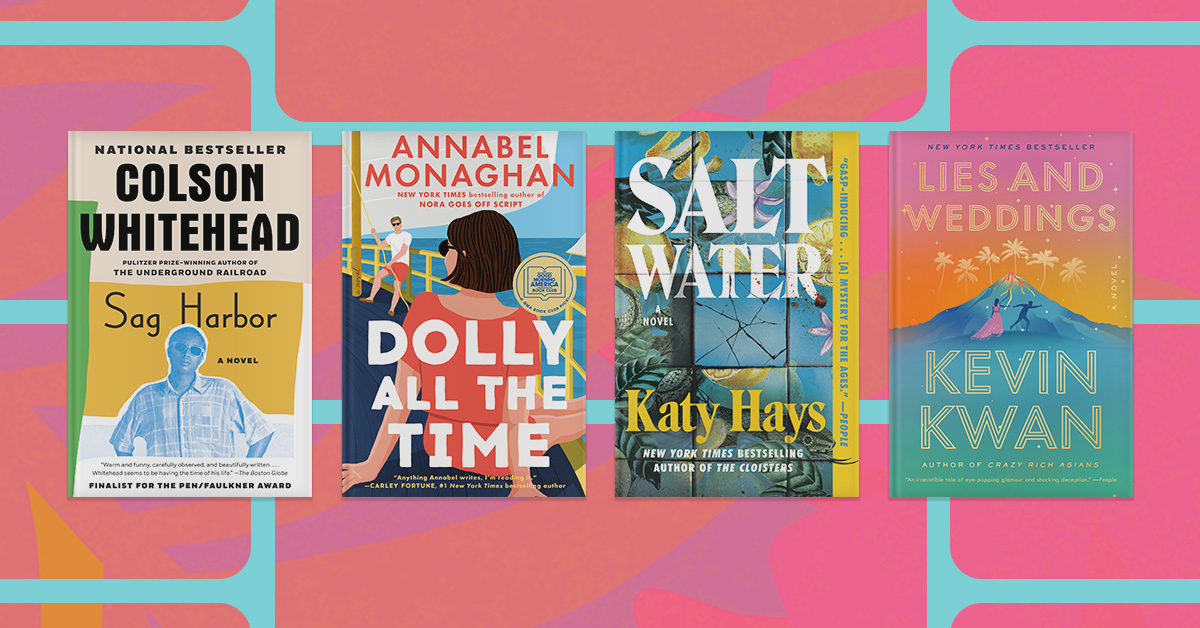 Four book covers; Sag Harbor, Dolly All The Time, Salt Water, Lies and Weddings